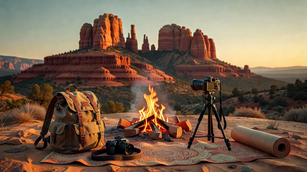 Sedona photo retreat around campfire confessions