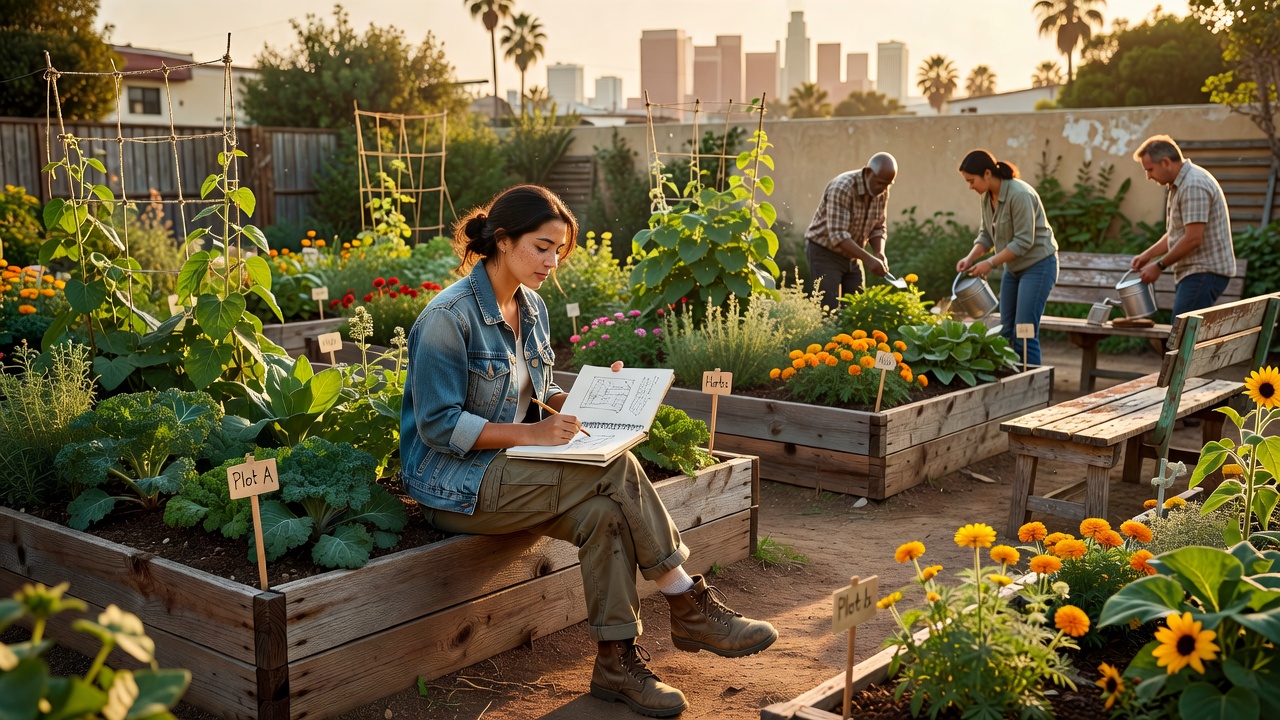Wireframes for a garden community space