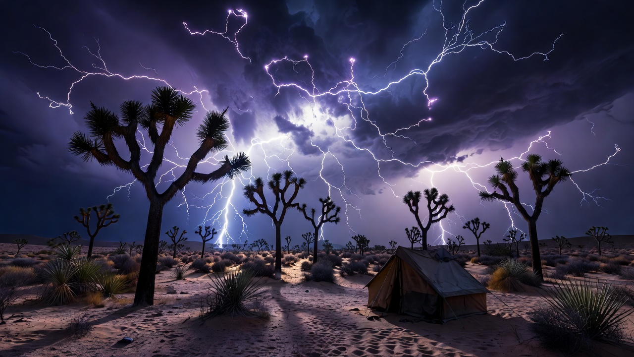 Desert constellations drawn in lightning