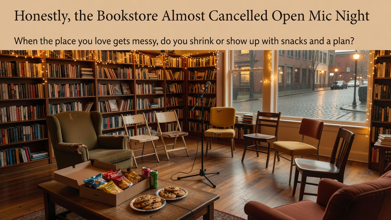 Bookstore almost cancelled open mic night