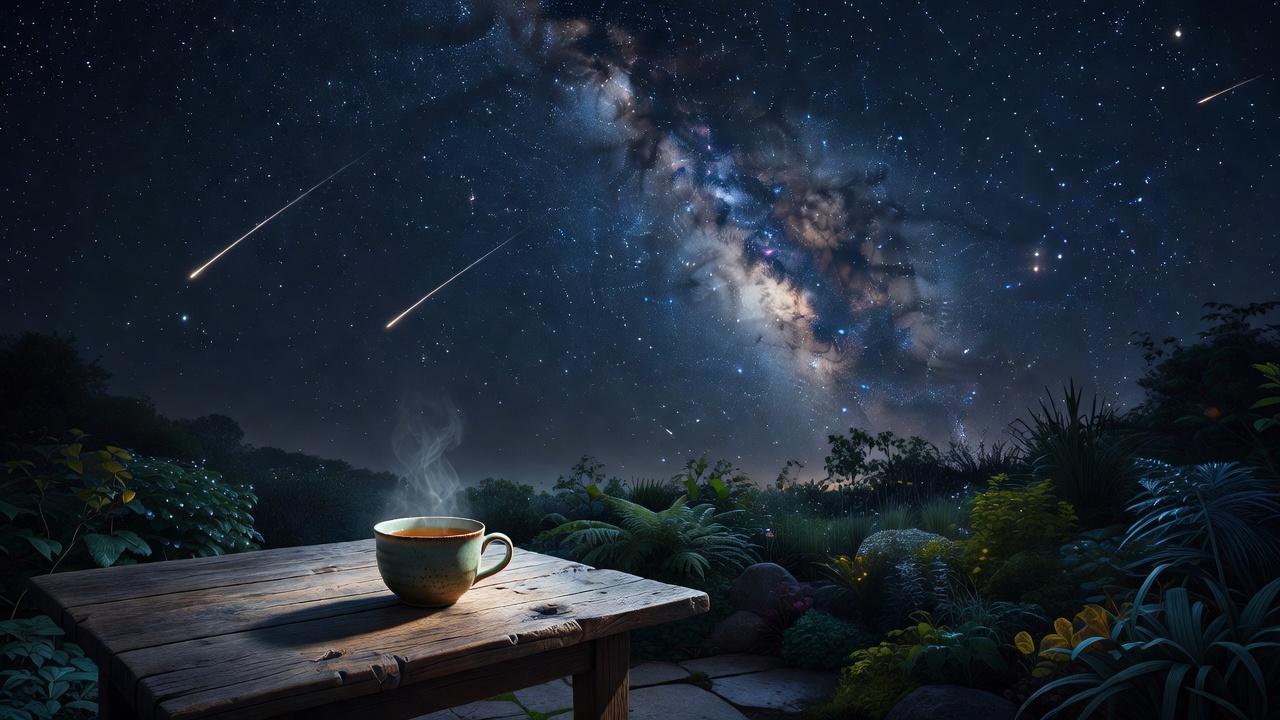 Tea with a student, then a quiet meteor shower