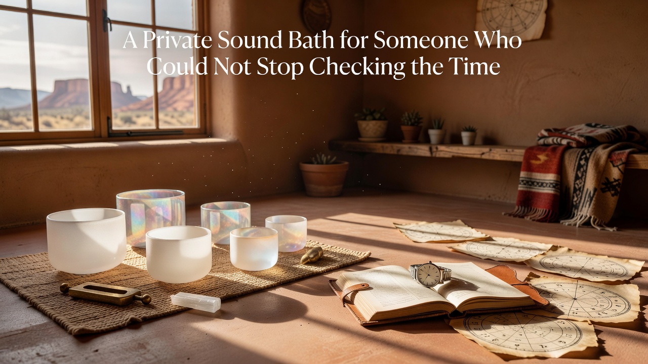 Private sound bath for a restless client