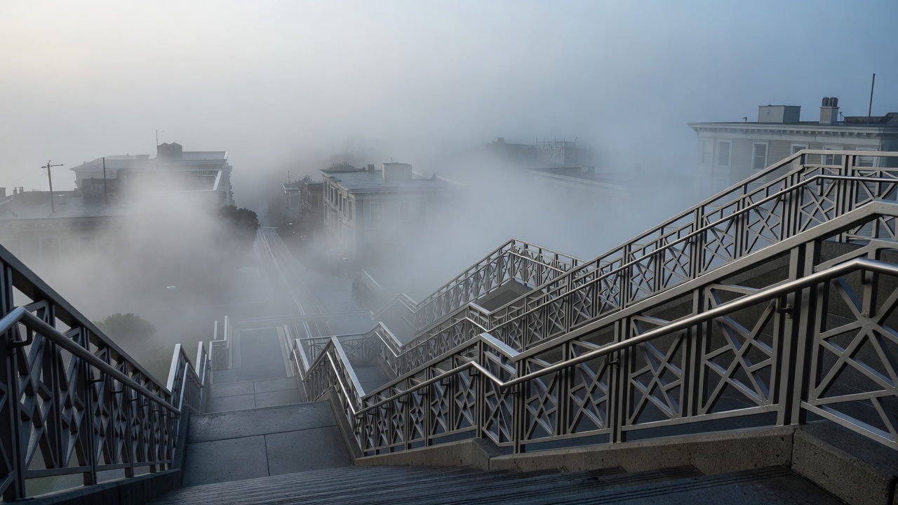 Sacred geometry in fog and a free stairwell job